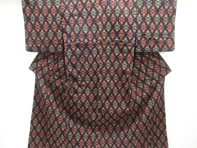 JAPANESE KIMONO / ANTIQUE TAISHO ROMANTIC ABSTRACT PATTERN WOVEN HITOE